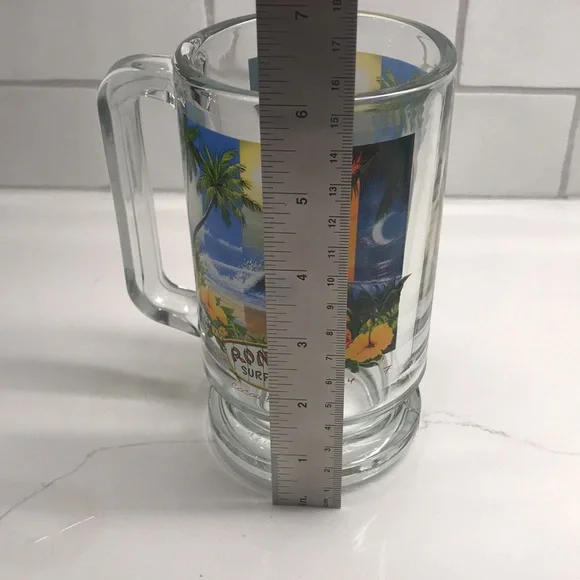 🌻4/$20 Ron Jon Surf Shop Collectible Glass Stein With Logo & Cocoa Beach Florida - Picture 8 of 8